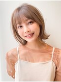 うる艶髪くせ毛風カールシースルーバング夏ワンカール艶感