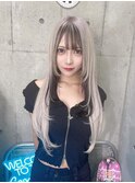 ミルクティーブロンドニュアンスウルフワンホンレイヤー渋谷