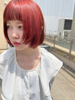アイシー(I see)&nbsp;レイヤーボブ × レッドオレンジ#天王寺#阿倍野#ブリーチ