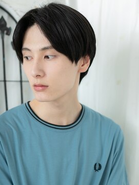 モッズヘアメン 札幌月寒店(mod's hair men) ネイビーブラックセンター分け小顔補正立体カットg札幌月寒