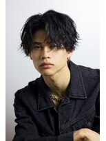 ネイビー(NAVY)&nbsp;ツイストパーマ　メンズカット　メンズパーマ　波巻きパーマ