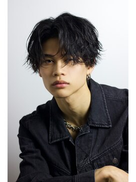 ネイビー(NAVY) ツイストパーマ メンズカット メンズパーマ 波巻きパーマ