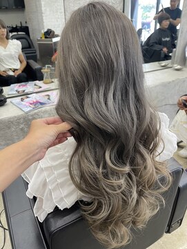 ランズ(LANDS) 【LANDS】アッシュ/グレー/ダブルカラー/セミロング