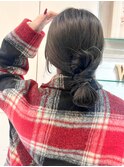 オリーブベージュ*オリーブカラー*簡単ヘアアレンジ*ロングヘア