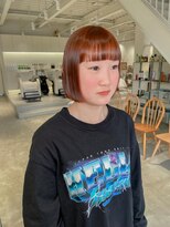 グリーン(green)&nbsp;オレンジヘア×ぱっつんバング