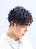 波巻きスパイラルパーマシャドウパーマセンターパートフェード