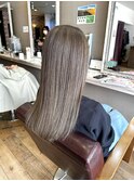 大人ショート細めハイライト白髪ぼかしくすみカラー40代50代