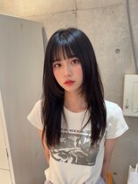 韓国風ヘア/姫カット/ベージュカラー/レイヤーカット