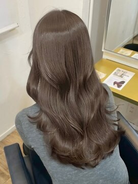 イオエ 西梅田(ioe) ブリーチなしカラー/髪質改善/ミルクティーベージュ/小顔へア