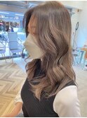 ロング◎韓国風巻きシルバーベージュエレガンス◎20代~50代