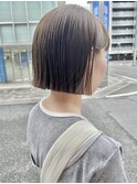 冬の切りっぱなしボブ◎大人アッシュ×前髪なし30代