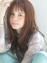 エミュ 表参道 青山(emu)&nbsp;【emu 井上信洋】オレンジインナーカラーとオン眉前髪【エミュ】