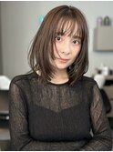 切りっぱなしボブ結べるボブミディアムボブ大人ボブ外はね