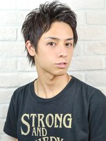 パティオンツー(PATIONN2)&nbsp;黒髪無造作前髪あげアップバング爽やかメンズショートスタイル