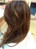 地毛ロングから ストレートエクステ  ゆるふわ巻き仕上げ