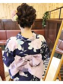 浴衣着付けシニヨン【ヘアアレンジ &nbsp;立川/立川南/八王子/浴衣】