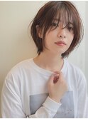 【owls】大人可愛いうざバング透け感カラーショートボブ