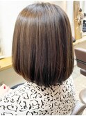 20代30代大人可愛い透け感カラーストレート大人ボブハイライト