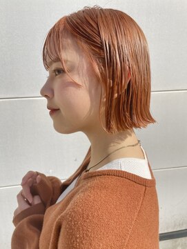 シーラス(cirrus) 【cirrus】オレンジ × 切りっぱなしボブ20代/30代/40代/50代