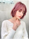 Aimee町田　前上がりボブ×チェリーピンク