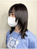 ネオウルフカットミディアムウルフカット顔わまりレイヤーカット