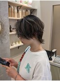 ウルフショート　前髪カット　艶髪　くびれ巻き　サイドバング