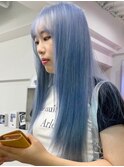 アイスブルー[新宿駅/前髪/アンブレラカラー/イメチェン]