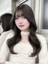 エヌアイ オモテサンドウ(ni omotesando) オリーブグレージュ/韓国くびれヘア/顔まわりカット上野