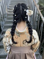 ネオリーブ ロア 鶴川店(NEOLIVE ROA)&nbsp;卒業式ツイン編み込み♪鶴川　町田　美容室　袴　着付け