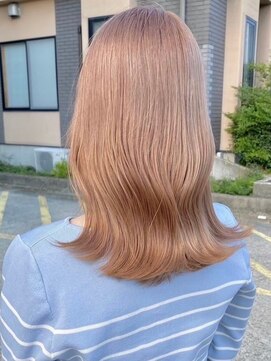 オズ 安積店(OZ) 安積ミルクティーベージュカラーレイヤーロングヘアワンホン韓国