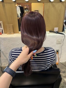 チャプター 問屋町(chapter) ピンクブラウンカラーレイヤーカットケアブリーチ韓国ヘア岡山