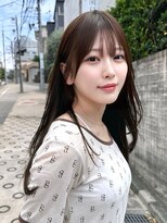 カシュカシュ 表参道(cache cache)&nbsp;薄め前髪顔まわりレイヤーカットシースルーぱっつん前髪おくれ毛