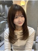 ミディアムレイヤーカット/大人ガーリー/似合わせカット福岡天神
