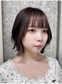 ハッシュカットハッシュボブバタフライカットヘーゼルベージュ