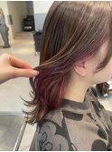【伊藤　スタイル】インナーカラーピンク