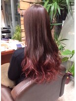 カプア 仙台駅前店(Kapua)&nbsp;似合わせカットグラデーションカラーチェリーレッドケアブリーチ