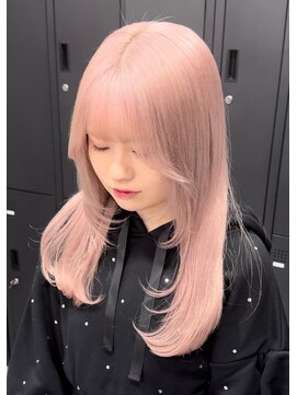 ベレーザ 渋谷(BELEZA) 6093シルキーグレーベージュベビーピンク艶髪ハイトーンカラー