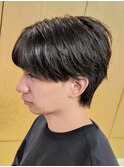 メンズマッシュセンターパートスパイラルパーマニュアンスパーマ