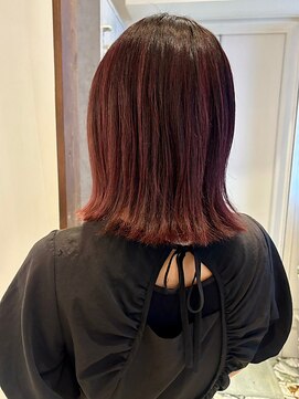 ヘアリゾート粋 新宿三丁目本店 艶髪/ダークローズブラウン/外ハネボブ