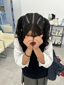 ブラウン(Brown) #haru 体育祭アレンジ！コーンロウ×ツインテール