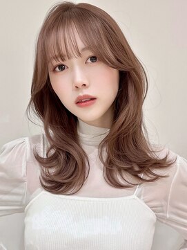 バイオレットジェム(Violet`jem) レイヤーカットぱっつん前髪ミルクティーベージュRI-25