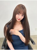 シナモンベージュ ナチュラルストレートヘア◎