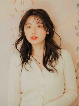 ブール 千歳烏山(bool) こっくりブラウン×緩めパーマ風巻き髪スタイル