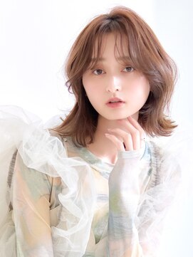 オーバーヘアー 尼崎店(over hair) 【La fith】ヘーゼルブラウンカラー×ふんわりくびれボブ