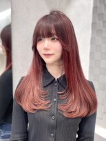 ジーナ 名駅(XENA.) 《LUNA》韓国ヘアー/レイヤーカット/ワインレッド