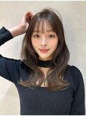 簡単スタイリングヘアセンターパートゆるふわロングハイレイヤー