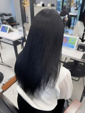 ブルーブラック/透明感カラー/ブリーチなしダブルカラー