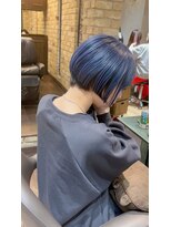 モナン(monan)&nbsp;ブルーアッシュダークアッシュアンブレラカラーレイヤーショート