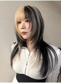 ハッシュカットレイヤーカットデザインカラーミックスカラー