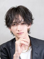 エイド 本店(aid)&nbsp;ミディアムラウンドシースルーウルフ × ニュアンスパーマ